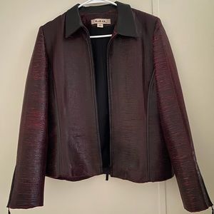 BLUE ICE “leather” look Soft jacket, size 6